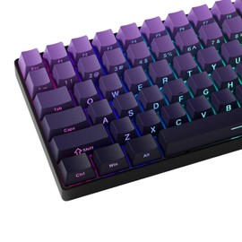 dagaladoo PBT keycap,Side Printed keycaps 75 Percent,Double Shot Key caps,Cherry Profile,Gradient Purple Keyboard keycap,Shine Through keycap for Mechanical Gaming Keyboards(134key,only keycaps)