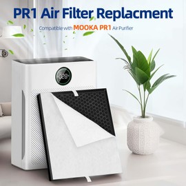PR1 Air Filter Replacement for MOOKA PR1 Air Purifier, H13 High Efficiency HEPA Filter with Activated Carbon