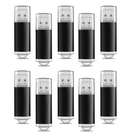 zhzixie 10-Pack USB Flash Drives,Bulk Thumb Drives Memory Sticks (10Pack Black, 4GB)