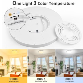 Hlite 4pack 9 Inch Flush Mount LED Ceiling Light Fixture,18W 1800LM Super Slim Light Fixtures Ceiling Mount 3000K/4000K/5000K 3CCT Selectable,Ceiling Light Fixtures for Kitchen,Bedroom (White)