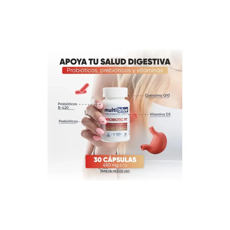 Multiblue - Probioticos Prebioticos Y Vitamina D3 - 30 Caps