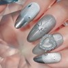 Silver Heart Office Handmade Nail Tips Iron Nails - Short