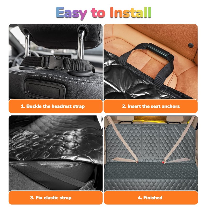 URPOWER Dog Car Seat Cover for Back Seat - Waterproof