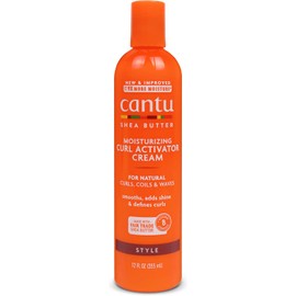 CANTU - Crema humectante activadora de rizos con manteca de karité para cabello natural, 12 onzas