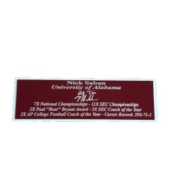 Nick Saban Autograph Nameplate Alabama Crimson Tide Autograph Helmet Jersey