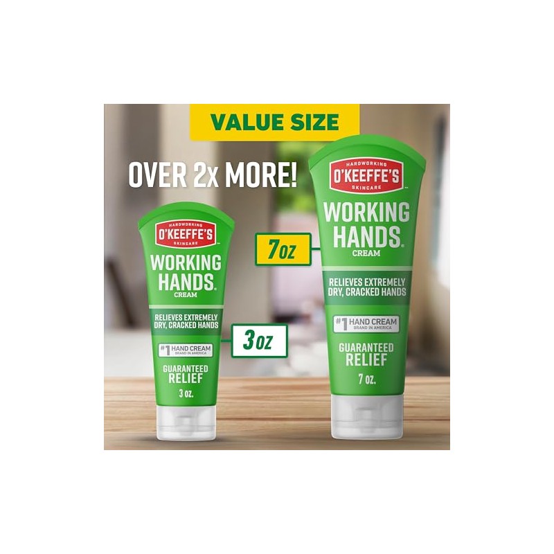 O'Keeffe's Working Hands Hand Cream, 7 Ounce (198g) Tube, (Pack
