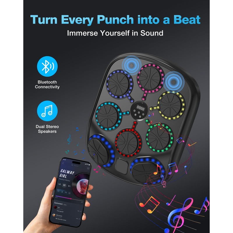 Turquvix Music Boxing Machine for Adults and Kids, Smart Bluetooth