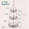 Home Intuition 3-Tier Hanging Fruit Produce Basket Heavy Duty Wire