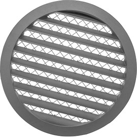 Vent Systems 12” Inch Aluminum Steel Soffit Vent Cover – Round Louvered Air Vent Grille with Built-in Mesh Screen and Flange – Heavy-Duty HVAC Register for Wall or Ceiling – Indoor and Outdoor Use