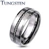 Paula & Fritz® Men's Tungsten Carbide Ring Shiny Chain Inlay
