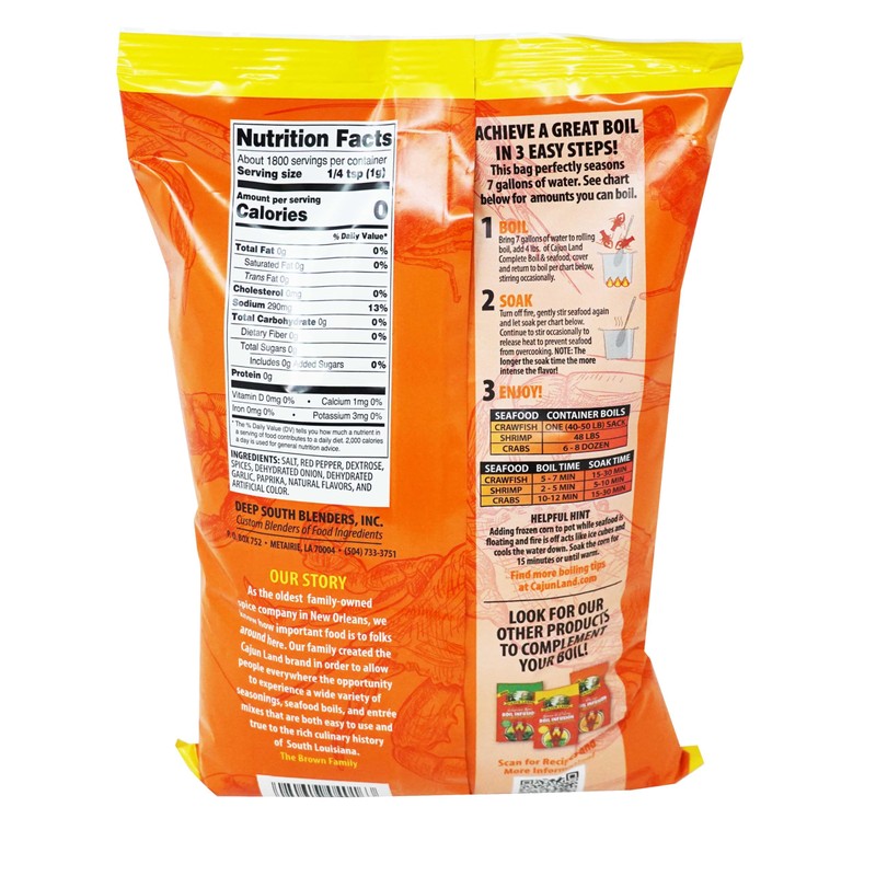 Cajun Land Crab Shrimp Crawfish Boil Complete 4 Lbs -