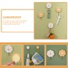 Cabilock 4pcs Daisy Sticky Hook daisy coat bags wall hanger