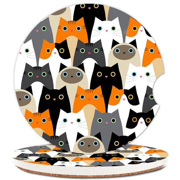 Absorbent Cup Holders Car Coasters,2 Pack Ceramic Stone Drinks Coaster