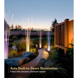 PASAMIC 41" Solar Garden Lights 2 Pack, Reed-Shaped Landscape Light with 10 Colors & 4 Modes RGB, Waterproof Solar Lights Outdoor with Remote, Outdoor Lights for Yard, Patio, Pathway, Indoor Decor