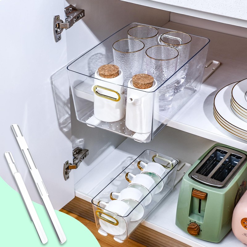 CroBlissful 4 Pcs Adhesive Sliders for Cabinets Pull Out Drawer