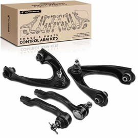 A-Premium Set of 4, Front Upper Control Arm, Outer Tie Rod End, Compatible with Honda Civic 1996-2000, Acura EL 1997-2000