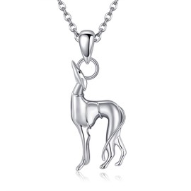 JERWLI Greyhounds Gifts 925 Sterling Silver Greyhounds Pendant Necklace Greyhounds Dog Jewelry for Greyhounds and Pet Dog Lover Gifts
