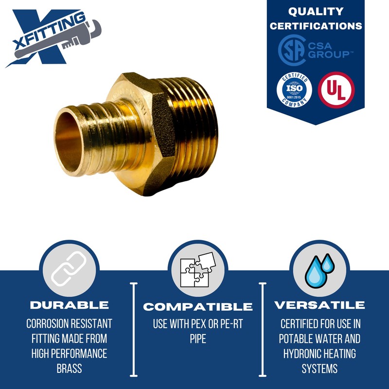 XFITTING 1 inch Pex x 1 inch Male NPT Adapter,