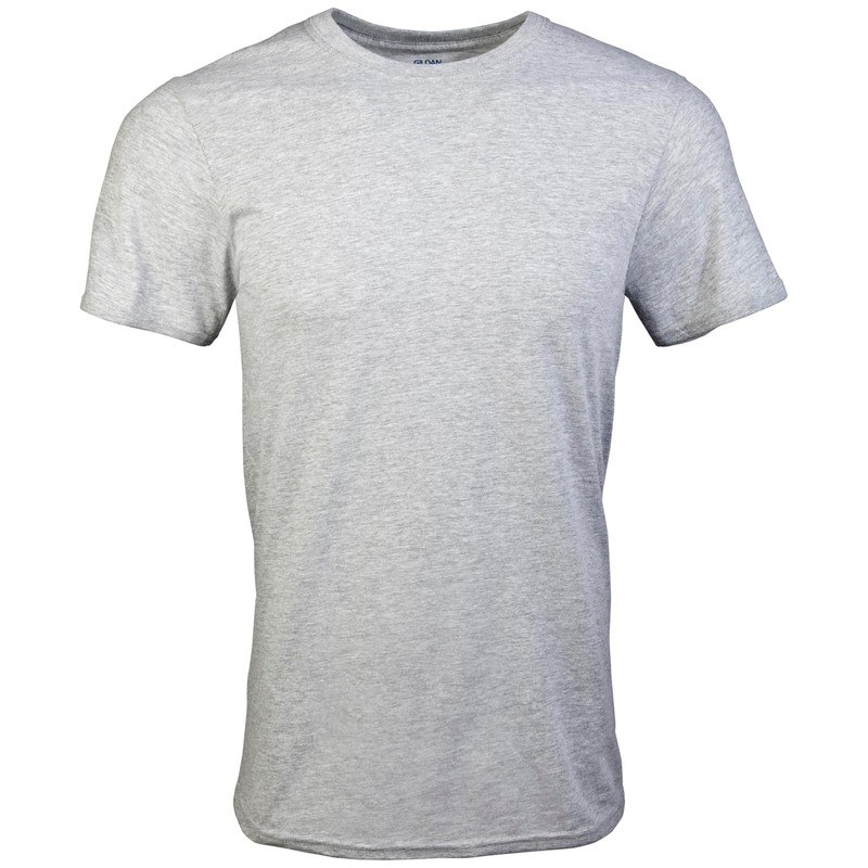 Gildan Men's Crew T-Shirts, Multipack, Style G1100, Black/Sport Grey/Charcoal (5-Pack),