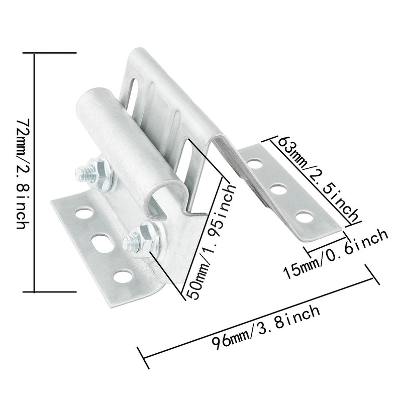 ITROLLE 2PCS Galvanized Garage Door Roller Garage Door Adjustable Top