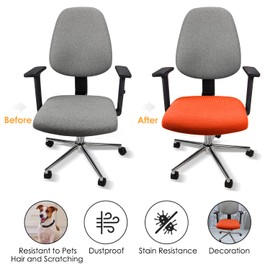 Yikko Elastic Stretch Spandex Chair Seat Covers Slipcovers Washable fit for Office Chairs,Dining Room Chairs,Bar Wedding Party Decor (2, Orange)