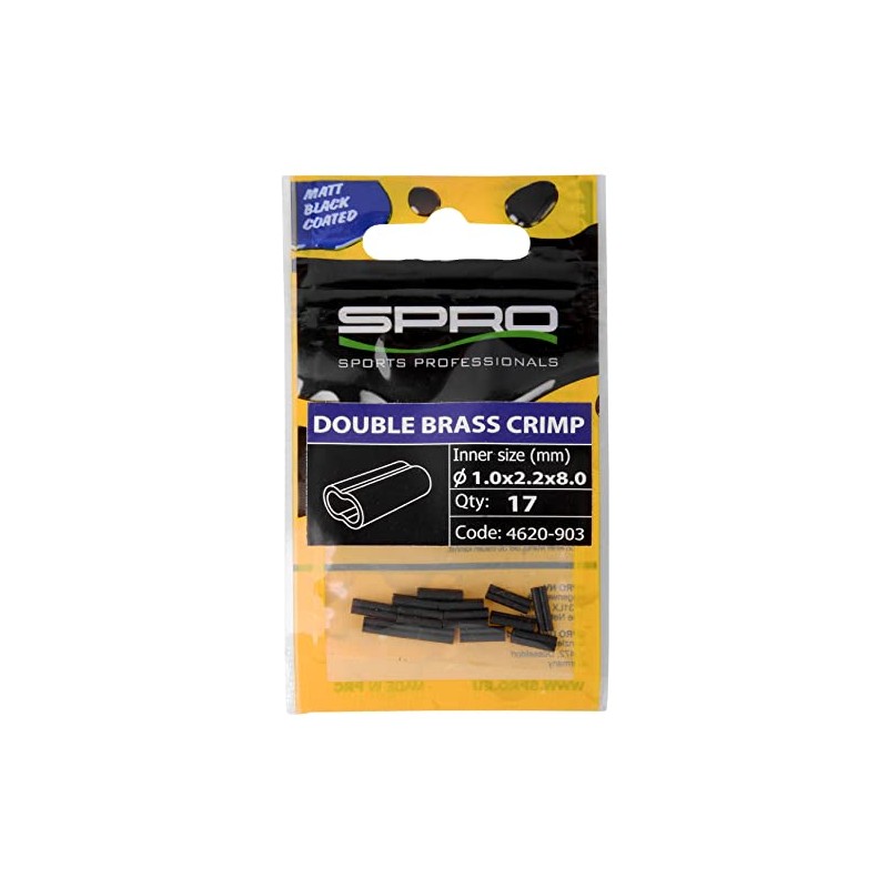 Spro Matt Black Double Brass Crimp - 17 Clamping Sleeves