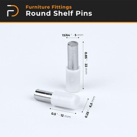 100 Pcs Shelf Pins 5mm Diameter 23mm Length | Shelf Support Pegs with Sleeve for Cabinet Furniture Shelves Bracket | Based in USA