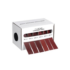 6 Grits 8M Emery Cloth Roll, 80 150 240 320 400 600 Grits Abrasive Sand Paper Roll with Dispenser for Metal Wood Furniture Plastic