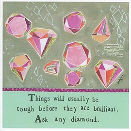 Curly Girl - Greeting Card - Things will usually be tough before they are brilliant ...