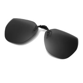 Long Keeper Polarised Clip-On Sunglasses Unisex with UV Protection Flip Up Sunglasses Clip Against Light, gray