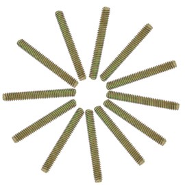 Murtenze 12 Pack Fully Threaded Rod, Color Zinc Plated Rod Carbon Steel Screw, 1/4"-20, 2" Length Thread Screw for Furniture Assembly Fastening
