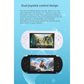 YHFITN Retro Game Console 4.3 Inch Screen, Portable Dual Joystick Handheld Gaming System with 2000+ Games, Support TV Connection, Rechargeable Travel Toys for Kids Adults, Birthday Xmas Gift (Black)