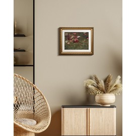 InSimSea Gold Picture Framed Wall Art, Living Room Bedroom Bathroom Vintage Flowers Poppies Pictures Wall Decor, Botanical Canvas Print Art, Home Decor, Paintings with Frames 13x16inch