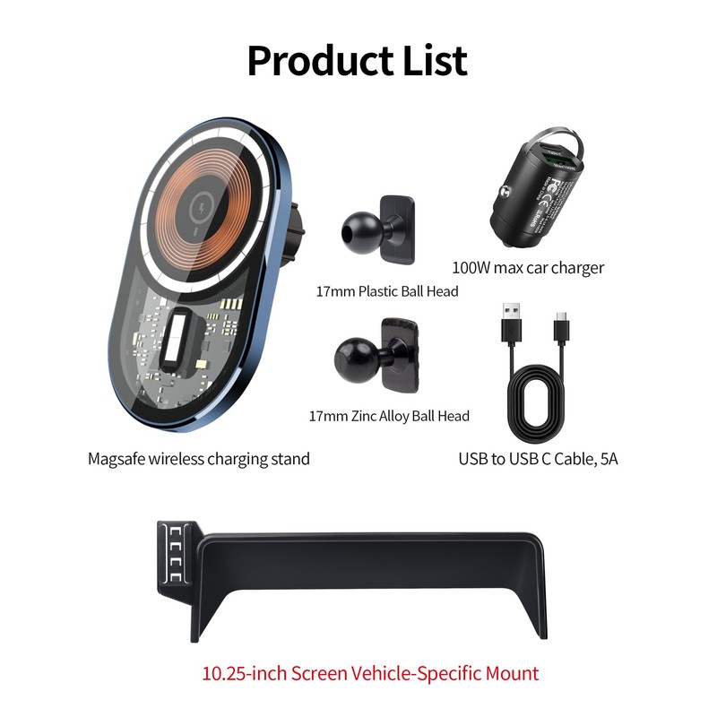 Masergogo Wireless Charging car Phone Holder for Mazda CX-5 2021-2025