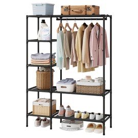 Dttwacoyh Metal Closet,Portable Wardrobe Closet,Wardrobe Closet for Hanging Clothes,for Cloakroom, Bedroom, 70.79 x50.2x17.48Inches, Black