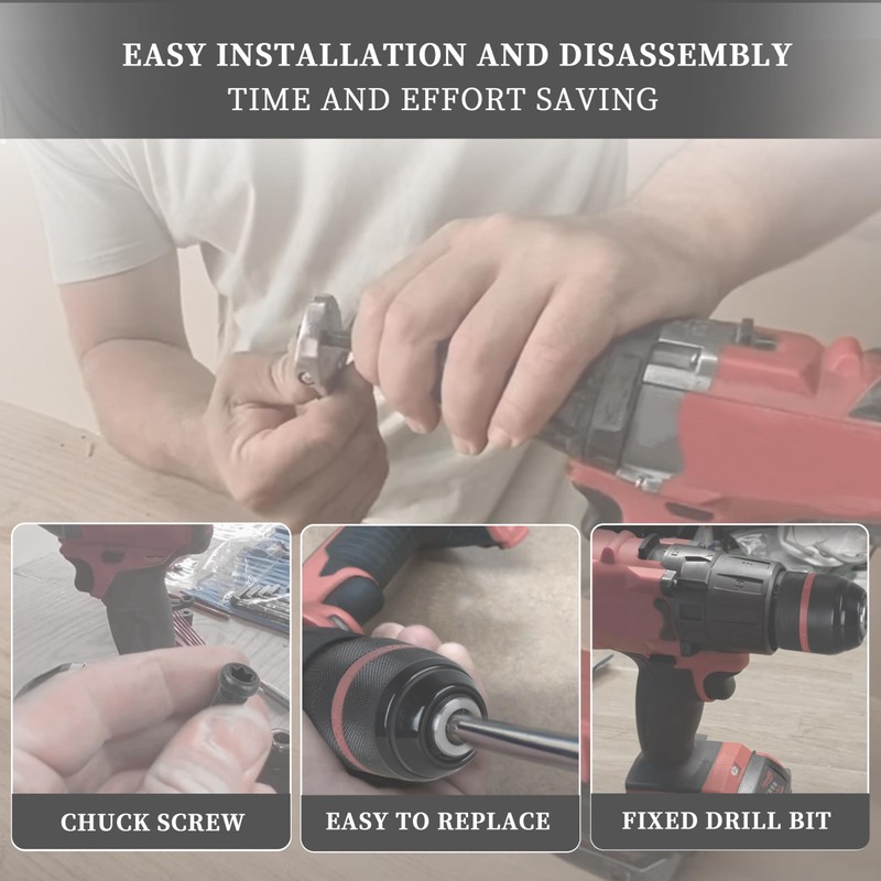 Keyless Drill Chuck for Milwaukee M18, 1/2" 20UNF Mount 1.5-13mm