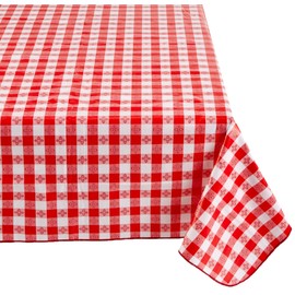 Winco TBCO-90R Checkered Table Cloth, 52-Inch x 90-Inch, Red