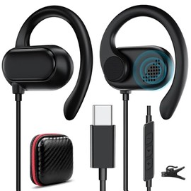 Auriculares USB tipo C con gancho abierto ajustable sobre la oreja para niños con cable para computadora portátil con cable para iPhone 17 Pro Max 16 