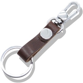 Libra Men's Key Chain, Genuine Leather, Simple, Small, 2 Types, 06-Italian Leather (Coffee), S