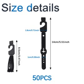 INCREWAY 50 Pcs Black Plastic Belt Hangers Tie Hangers Bulk for Men, Closet Organizers, Storage, Retail