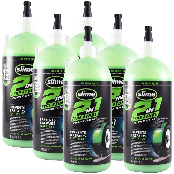 Slime Slime 10194-6PK 2-in-1 Tire & Tube Sealant Puncture Repair