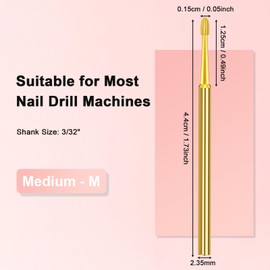 CGBE Nail Cutter Attachments, Tungsten Carbide Nail Cutter Bits Mushroom Shape Grinding Heads Remove Cuticle, Dead Skin and Callus, 3/32 Inch Cutter Bit Medium Grit for Nail Care