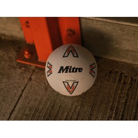 Mitre Super Dimple Football | Perfect for Futsal, Hardground and Indoor Play, White/Black/Bib Red, 5