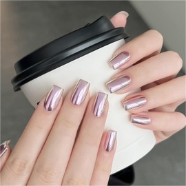 GAOY Chrome Nail Powder, Mirror Effect Pearl Shimmer Glitter Pigment Mermaid Aurora Nail Art Decorations, Rosy Dawn