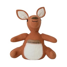 Creative Co-Op Kangaroo Cotton Double Cloth Tooth Fairy Pillow with Hand-Embroidery, Brown and Natural