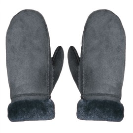 Millya Men Winter Suede Thermal Mittens Fleece Lined Warm Gloves with Turn Back Cuff