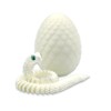Vantico 3D Printed Snake Egg with Articulated Snake Inside, White