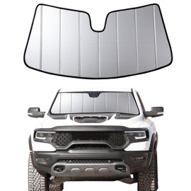 Automost 2019-2025 Car Windshield Sun Shade for 2019 2020 2021 2022 2023 2024 2025 Dodge RAM 1500 Automotive Front Window Sunscreen Sunshade
