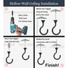 2 Sets Heavy Duty Swag Ceiling Hooks with Hardware for