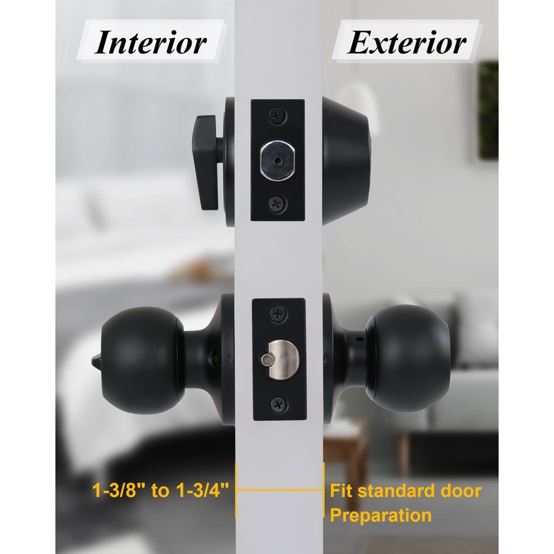 Lanwandeng (4 Sets) All Keyed Same Entry Knobs&Single Cylinder Deadbolt